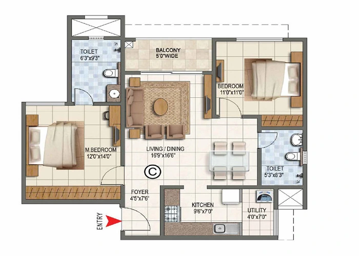 Featured Image of Arvind Skylands  2.5 BHK Floor Plan